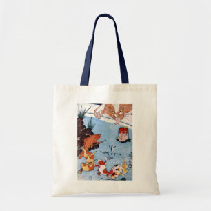 猫と金魚,国芳猫と金魚，国芳，浮世絵 トートバッグ