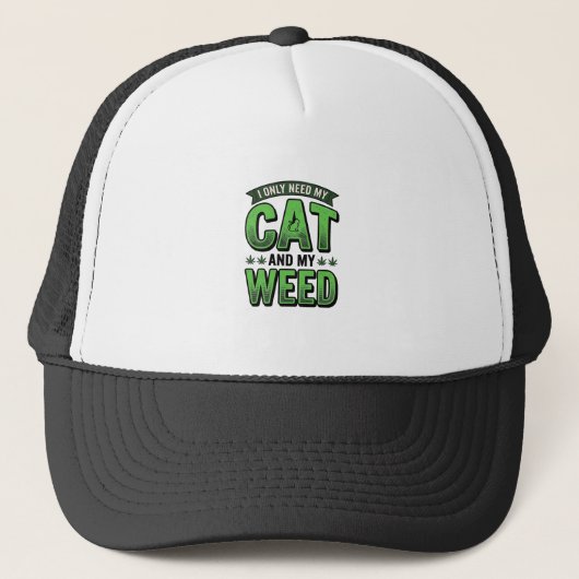 猫と雑草のビンテージ風彫刻Tシャツデザイン_1 キャップ (正面)