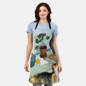 猫と静物威厳があるMacke エプロン (着用した状態)