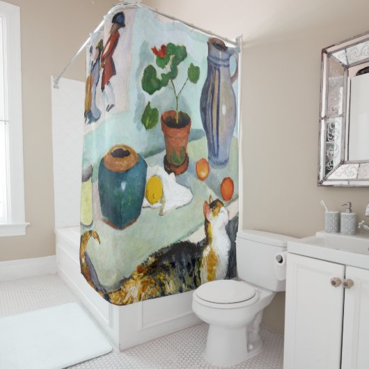 猫と静物威厳があるMacke シャワーカーテン (インサイチュ)