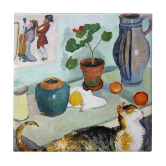 猫と静物威厳があるMacke タイル (正面)