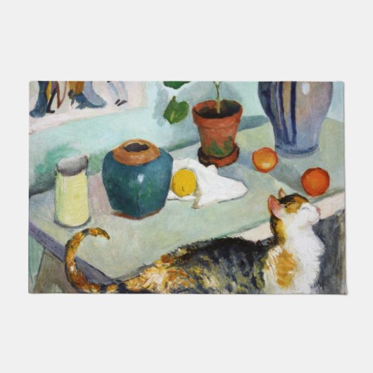 猫と静物威厳があるMacke ドアマット (正面)