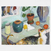 猫と静物威厳があるMacke フリースブランケット (正面(横))