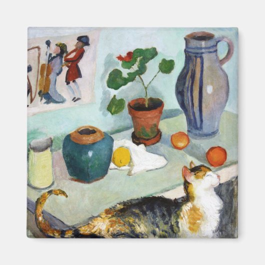 猫と静物威厳があるMacke マグネット (正面)