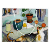 猫と静物威厳があるMacke ラージペーパーバッグ (裏面)
