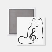 猫と音楽のノート マグネット (正面/裏面)