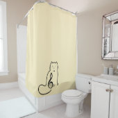 猫と音楽 シャワーカーテン (インサイチュ)