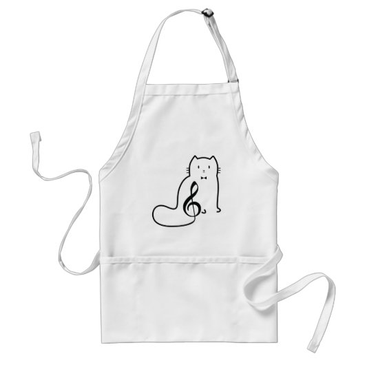 猫と音楽 スタンダードエプロン (正面)