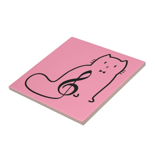 猫と音楽 タイル (側面)