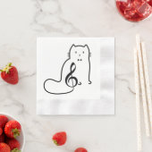 猫と音楽 縁ありカクテルナプキン (インサイチュ)
