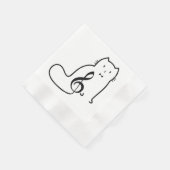 猫と音楽 縁ありカクテルナプキン (角)