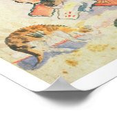 猫と頭の勉強(紙付き) ポスター (角)