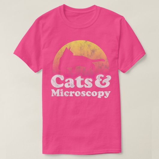 猫と顕微鏡メンズまたは子宮ネコとマイクロsc tシャツ (デザイン正面)