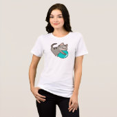 猫と風船 トライブレンドTシャツ (正面全面)