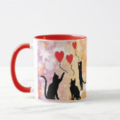 猫と風船 マグカップ (左)