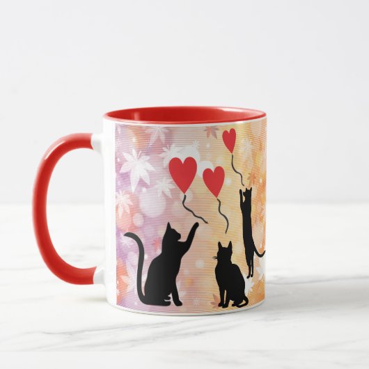 猫と風船 マグカップ (左)