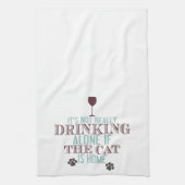 猫と飲むこと |キッチンおもしろいタオル キッチンタオル (縦)