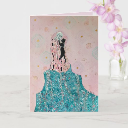 猫と骷髅 カード (蘭)