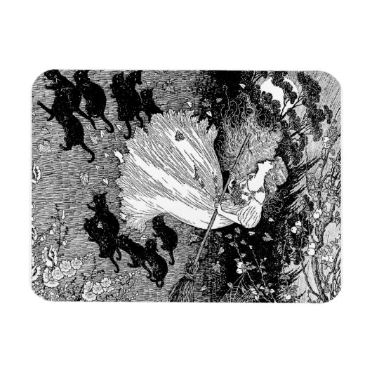 猫と魔女 マグネット (横)