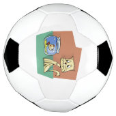猫と魚のお椀の固まり サッカーボール (回転)