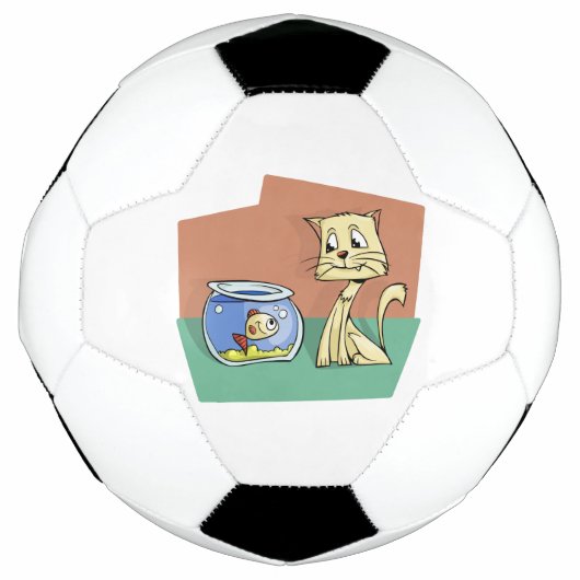 猫と魚のお椀の固まり サッカーボール (正面)