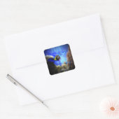 猫と魚のかわいいステッおもしろいク スクエアシール (封筒)