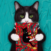 猫と魚のグリーティングカード異常 サンキューカード