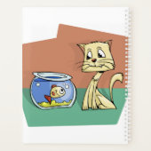 猫と魚のボウルのクリップアート プランナー手帳 (裏面)