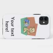 猫と魚のボウルのクリップアート Case-Mate iPhoneケース (裏面(横))