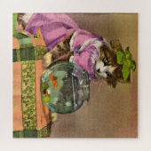 猫と魚の身を包む ジグソーパズル (横)