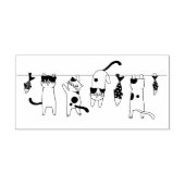 猫と魚ぶら下がったの ラバースタンプ (インプリント)