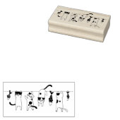 猫と魚ぶら下がったの ラバースタンプ (押印)