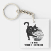 猫と魚 キーホルダー (正面)