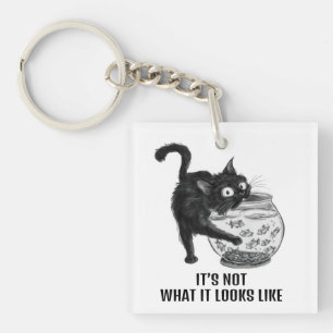 猫と魚 キーホルダー