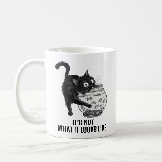猫と魚 コーヒーマグカップ (左)