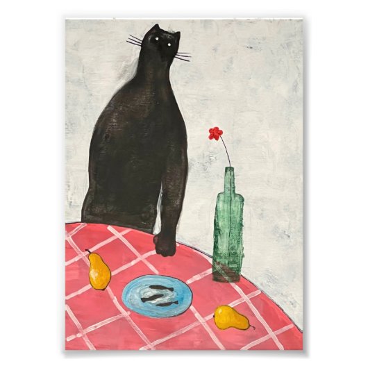 猫と魚 フォトプリント            (正面)