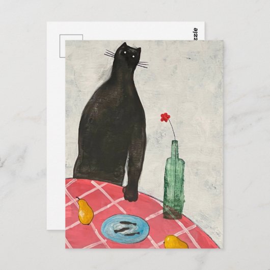 猫と魚 ポストカード (正面/裏面)