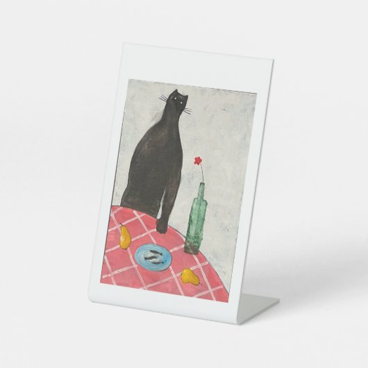 猫と魚 台座サイン (正面)