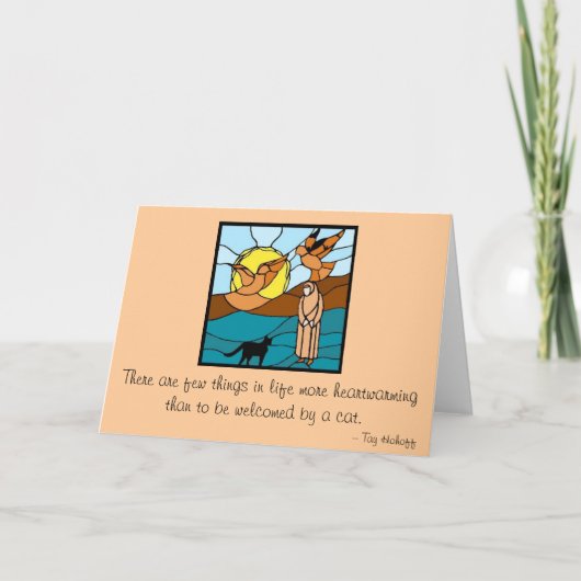 猫と鳥との姉妹セラピム サンキューカード (正面)