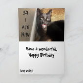 猫と鳥の誕生日カード カード (内部)