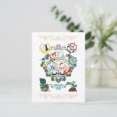 猫と鳥結婚の夫婦 ポストカード (スタンド正面)