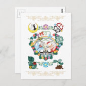 猫と鳥結婚の夫婦 ポストカード (正面/裏面)