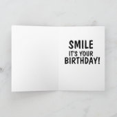 猫と鶏肉のおもしろい誕生日グリーティングカード カード (内部)