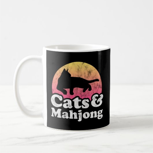猫と麻雀 コーヒーマグカップ (左)