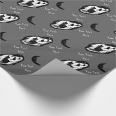 猫と黒のブロムスティックの魔女 ラッピングペーパー (角)