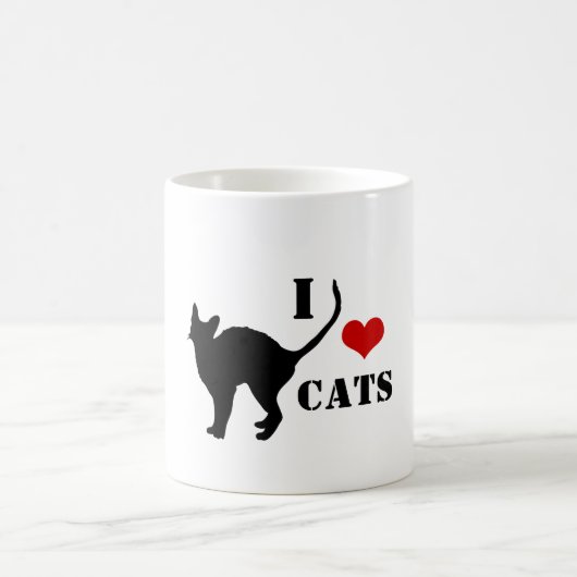 猫と黒猫のコーヒー/ティーマグカップ大好き コーヒーマグカップ (中央)