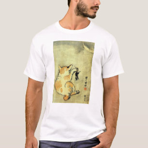 猫と鼠、暁斎猫およびマウス、Kyōsai、Ukiyo-e Tシャツ