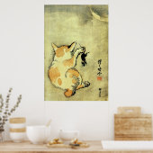 猫と鼠、暁斎猫とネズミ、京斎、浮世絵 ポスター (キッチン)