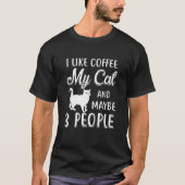 猫と3人くらいのコーヒーが好き Tシャツ (正面)