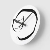 猫と4列に寝る時計 ラウンド壁時計 (傾斜)